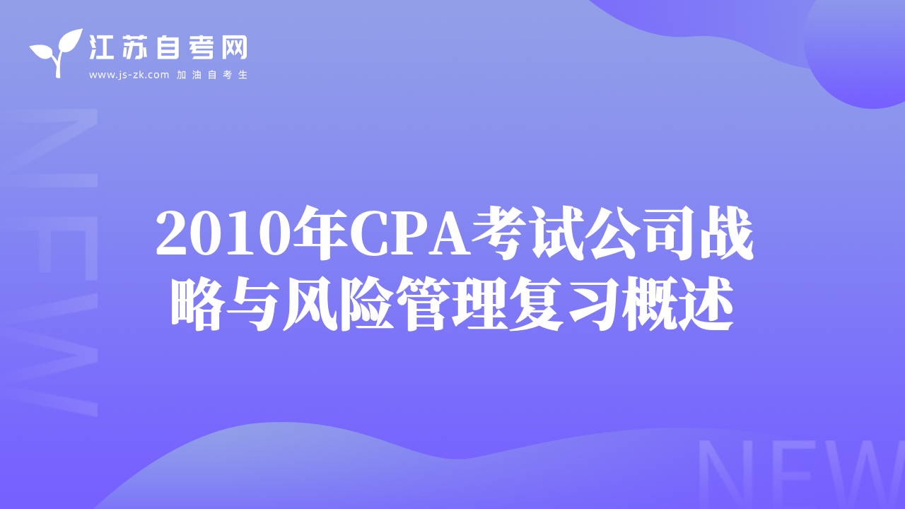 2010年CPA考試公司戰(zhàn)略與風(fēng)險管理復(fù)習(xí)概述