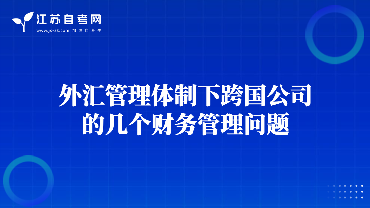 外匯管理體制下跨國(guó)公司的幾個(gè)財(cái)務(wù)管理問(wèn)題