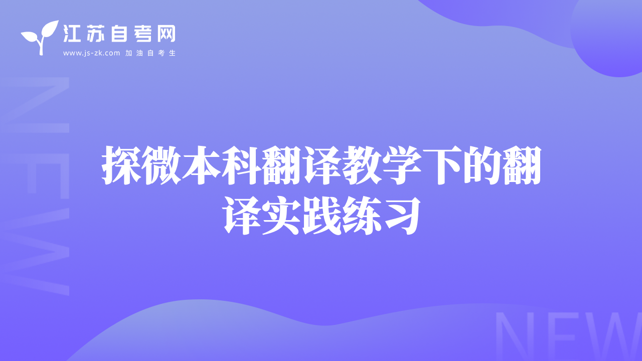 探微本科翻譯教學下的翻譯實踐練習