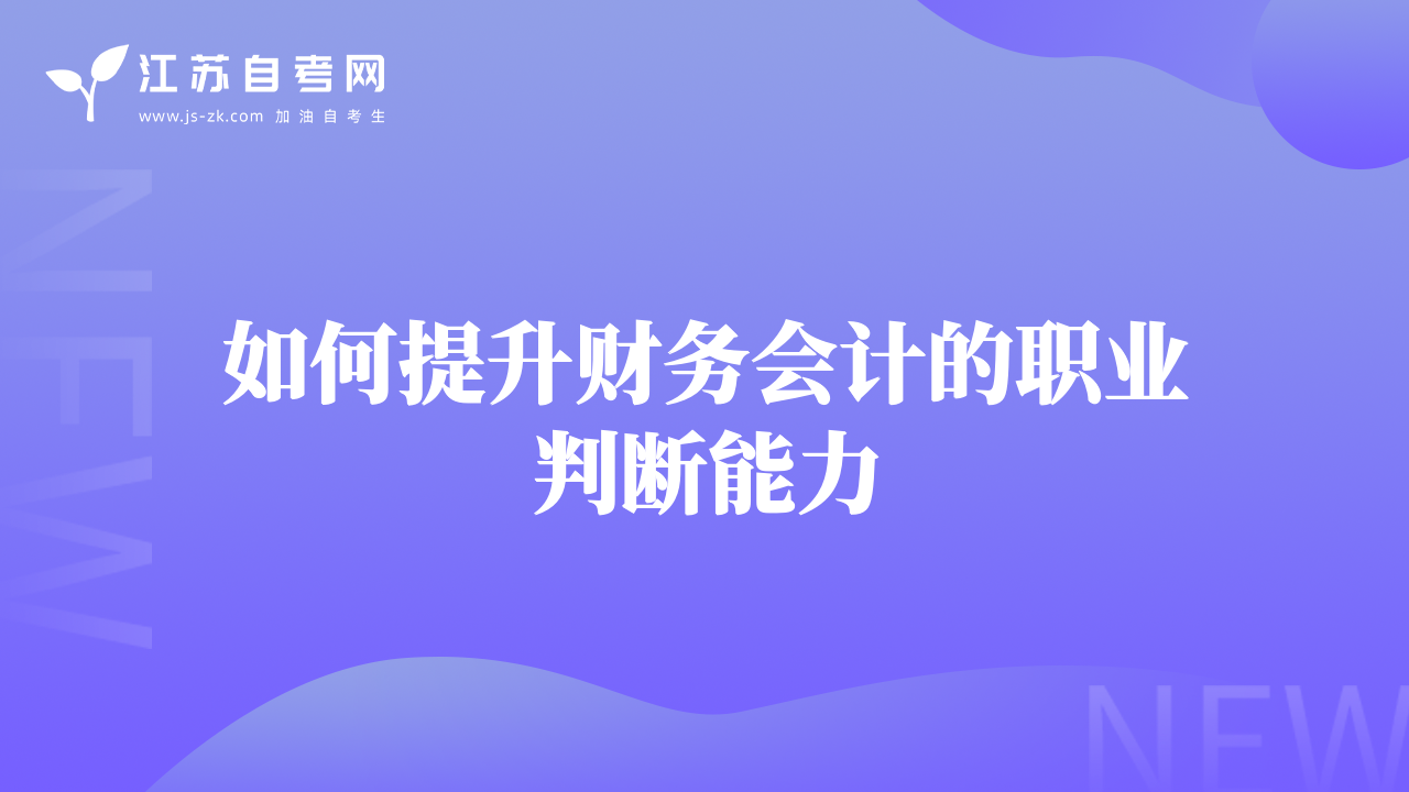 如何提升財(cái)務(wù)會(huì)計(jì)的職業(yè)判斷能力