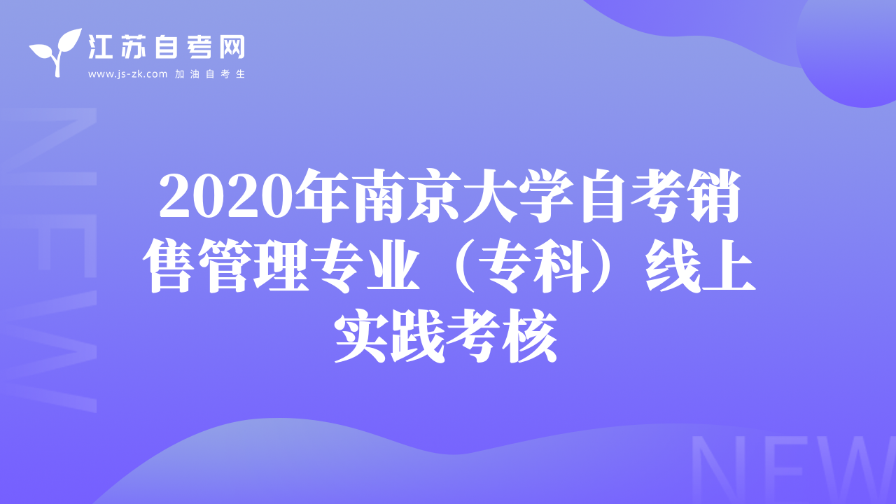 2020年南京大學(xué)自考銷售管理專業(yè)（專科）線上實(shí)踐考核