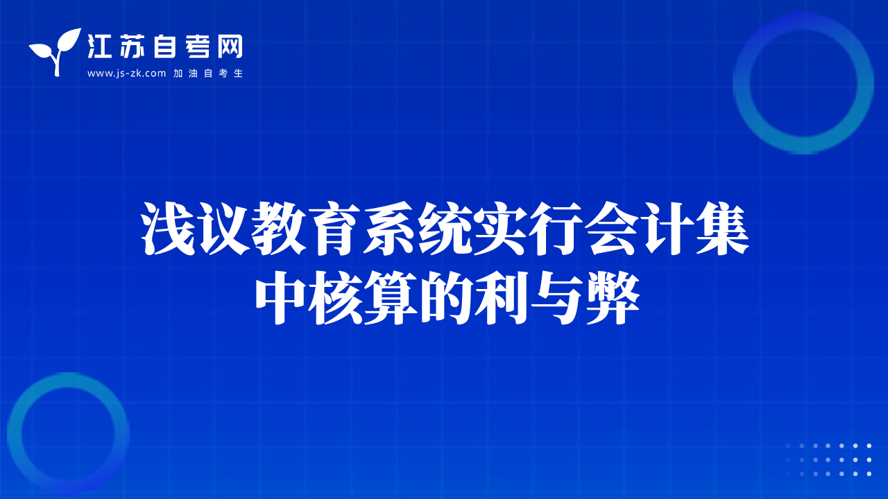 淺議教育系統(tǒng)實(shí)行會(huì)計(jì)集中核算的利與弊