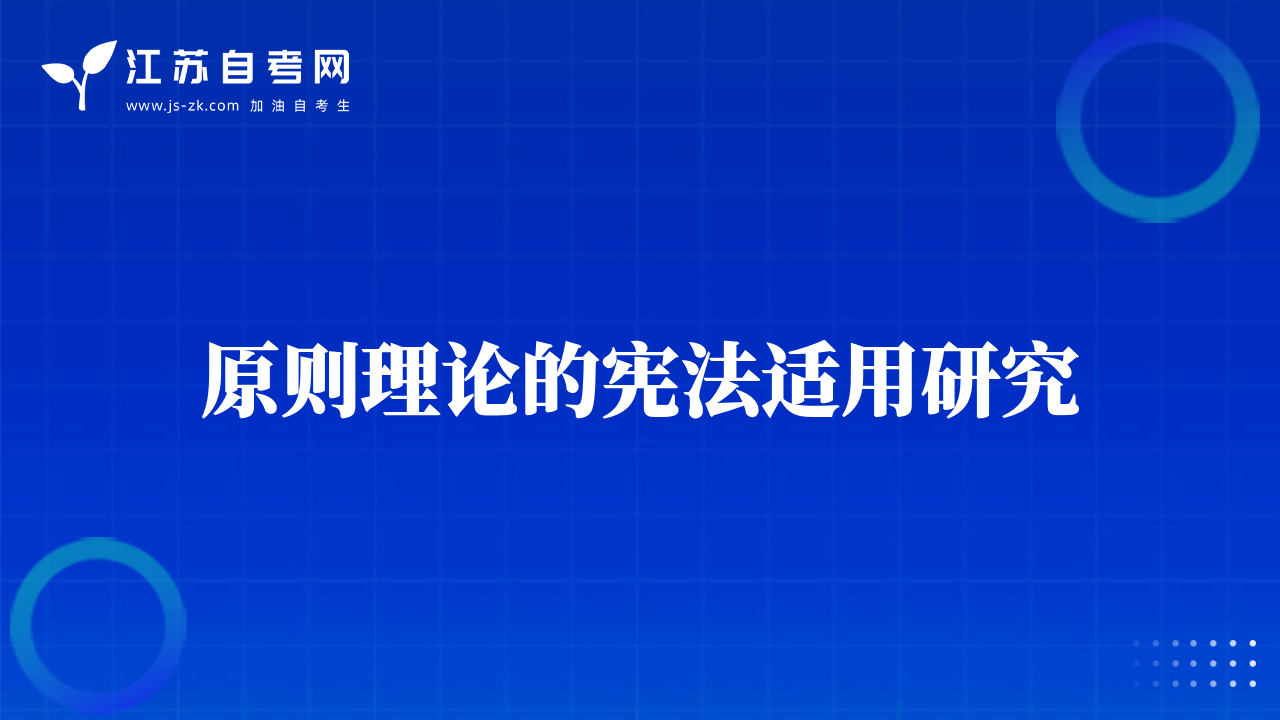 原則理論的憲法適用研究